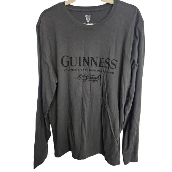 Lucky Brand Shirt Men L Gray Guinness LS Crewneck Tshirt Tee Shirt Lightweight - Picture 1 of 8